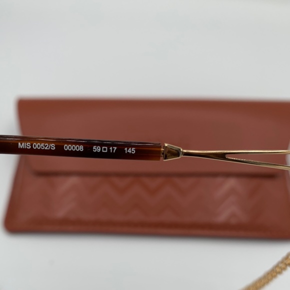 Missoni Mis 0052/S Sunglasses Rose Gold/Blue lens with chain main image 3